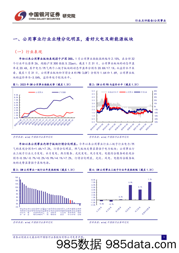 公用事业企业业绩分化明显，火电及新能源板块表现突出-20230202-中国银河证券插图2