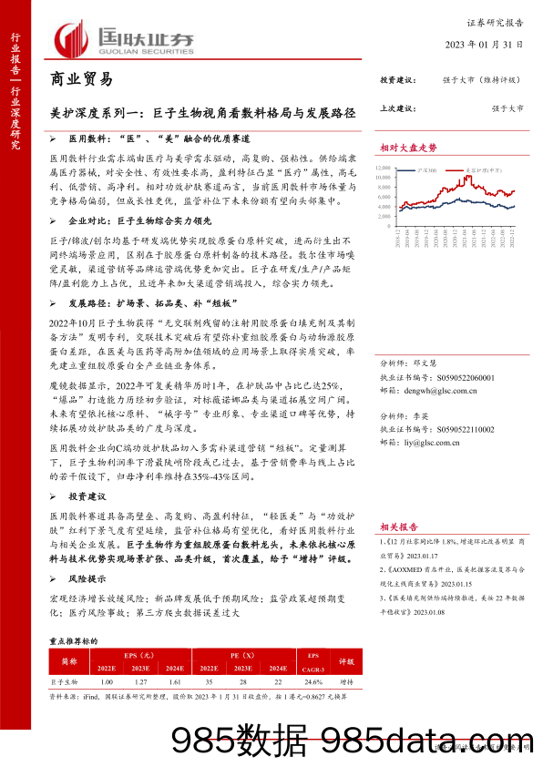 商业贸易行业美护深度系列一：巨子生物视角看敷料格局与发展路径-20230131-国联证券