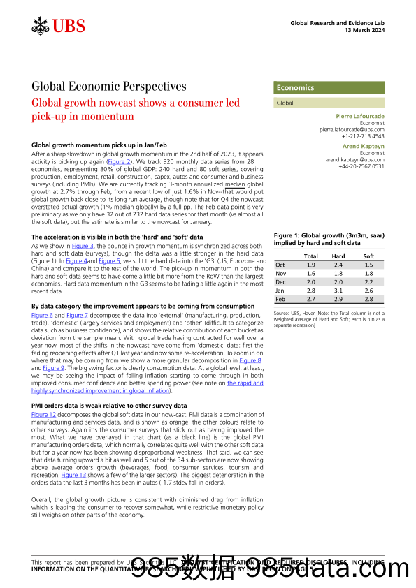 UBS Economics-Global Economic Perspectives _Global growth nowcast shows a ...-107003288