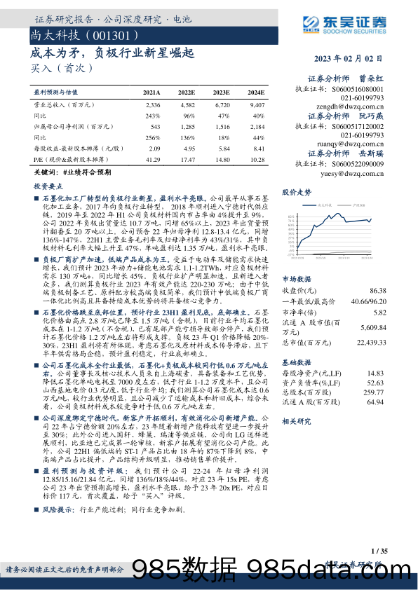 成本为矛，负极行业新星崛起-20230202-东吴证券