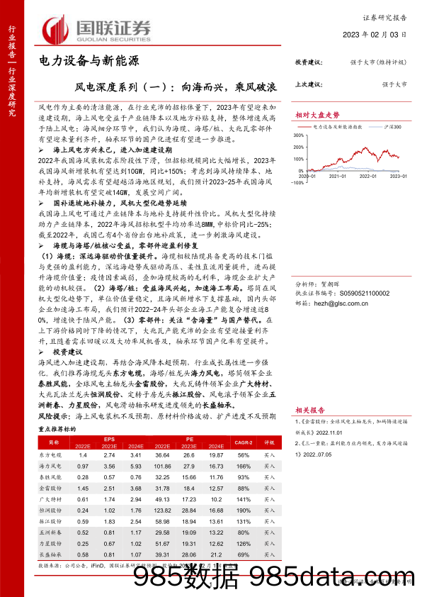 电力设备与新能源行业风电深度系列（一）：向海而兴，乘风破浪-20230203-国联证券