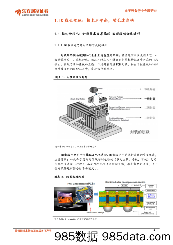 电子设备行业专题研究：IC载板系列报告之一：ABF载板国产替代在即，先进封装注入新活力-20230203-东方财富证券插图3