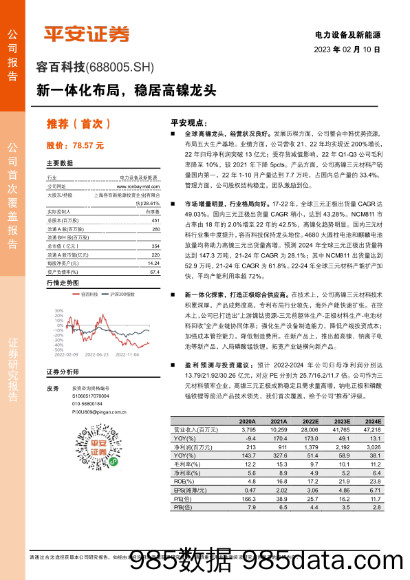 新一体化布局，稳居高镍龙头-20230210-平安证券