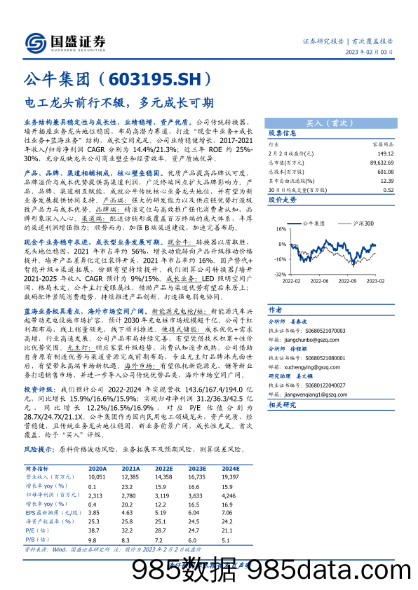 电工龙头前行不辍，多元成长可期-20230203-国盛证券