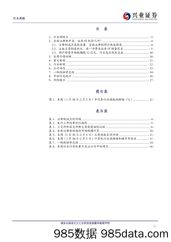 计算机行业周报：全面注册制开启，证券IT机会几何？-20230205-兴业证券插图1