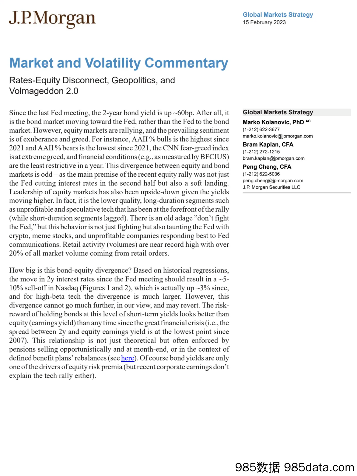 market and volatility commentary