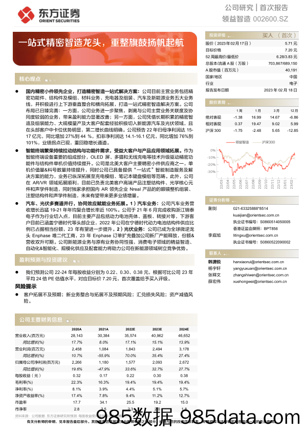 一站式精密智造龙头，重整旗鼓扬帆起航-20230218-东方证券插图