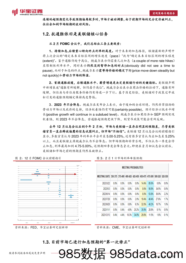 宏观策略专题报告：美联储加息是否存在“二次修正”的可能？-20230223-华宝证券插图3