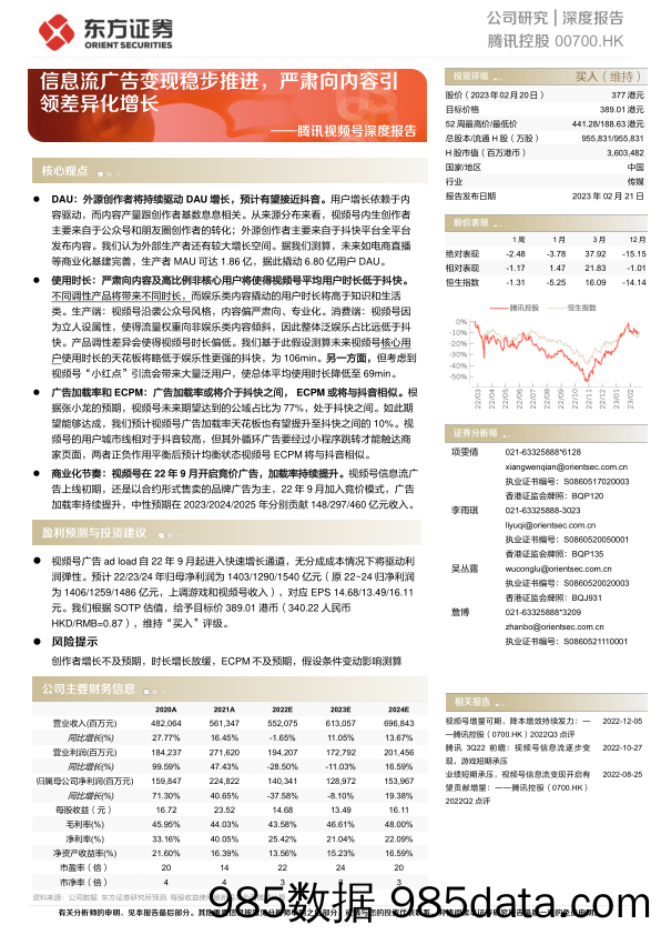 腾讯视频号深度报告：信息流广告变现稳步推进，严肃向内容引领差异化增长-20230221-东方证券插图