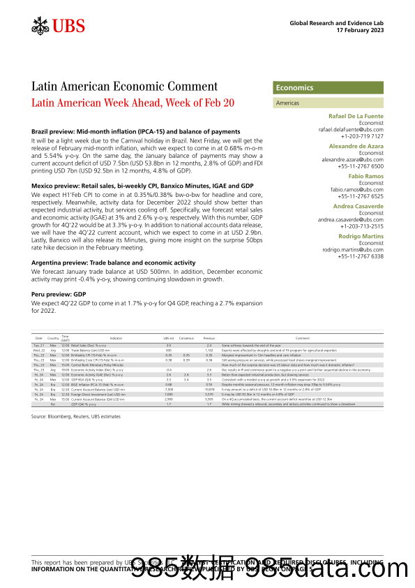 UBS Economics-Latin American Economic Comment _Latin American Week Ahead, ...-100536678