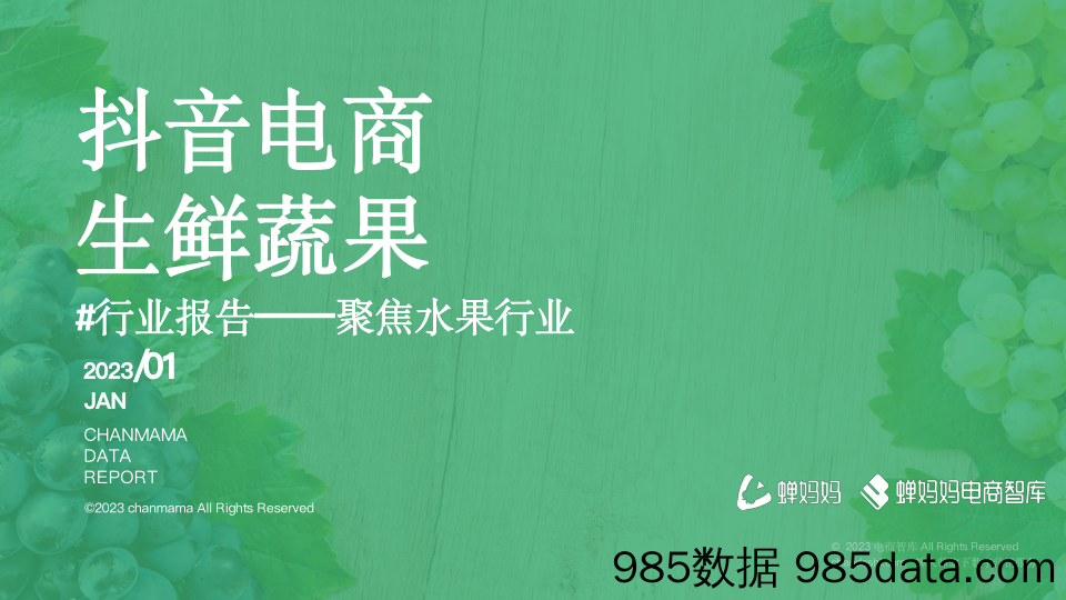 【抖音报告】蝉妈妈《2023年抖音电商生鲜蔬果行业报告》