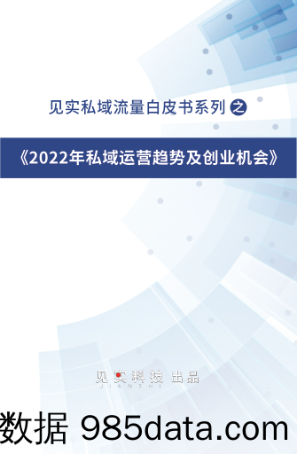 【私域运营报告】2022年私域运营趋势及创业机会-见实科技-2021.12