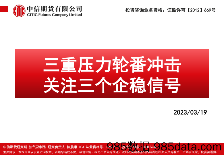 三重压力轮番冲击，关注三个企稳信号-20230319-中信期货