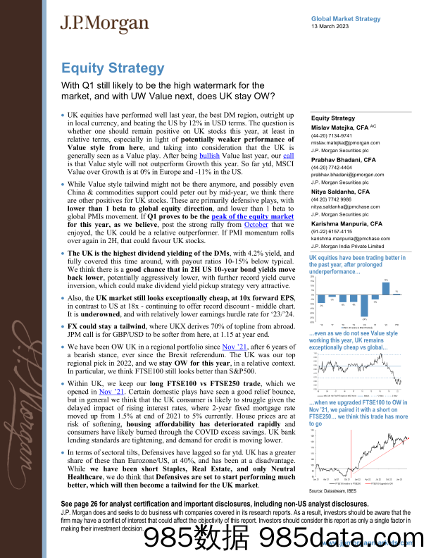 JPMorgan-Equity Strategy  With Q1 still likely to be the high waterm