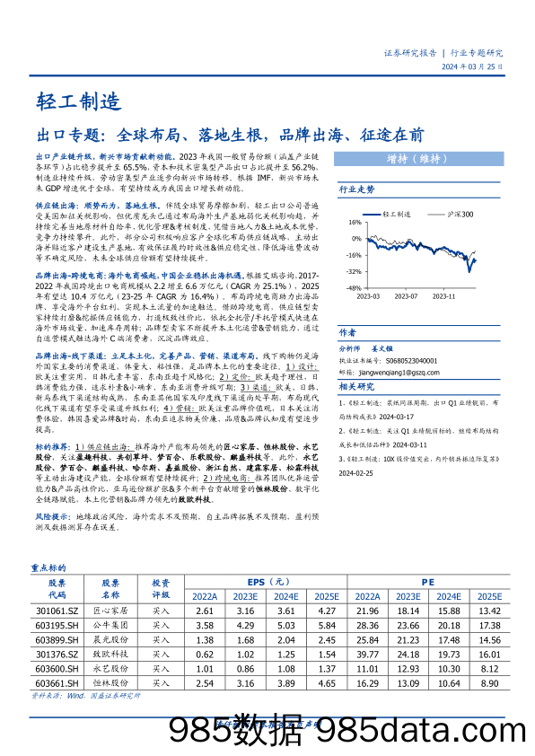 轻工制造行业出口专题：全球布局、落地生根，品牌出海、征途在前-240325-国盛证券