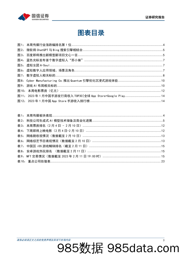 【数字化报告】传媒互联网周报：ChatGPT加速商业化，看好AIGC在游戏、数字人领域的应用-20230212-国信证券插图2