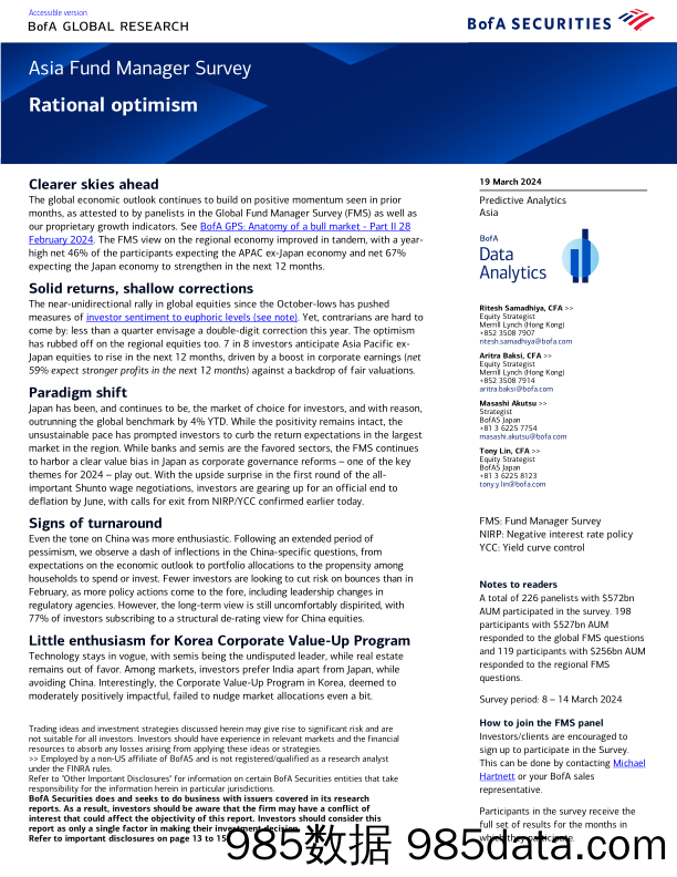 BofA_Asia Fund Manager Survey Rational optimism-240319