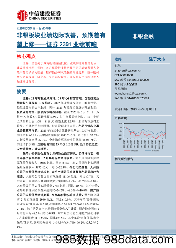 非银金融行业证券23Q1业绩前瞻：非银板块业绩边际改善，预期差有望上修-20230403-中信建投插图