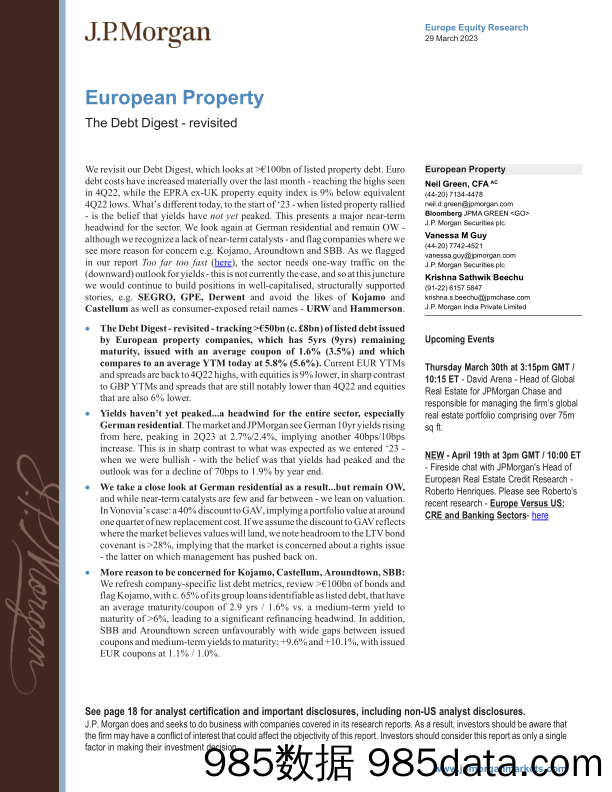 JPMorgan-European Property  The Debt Digest - revisited-