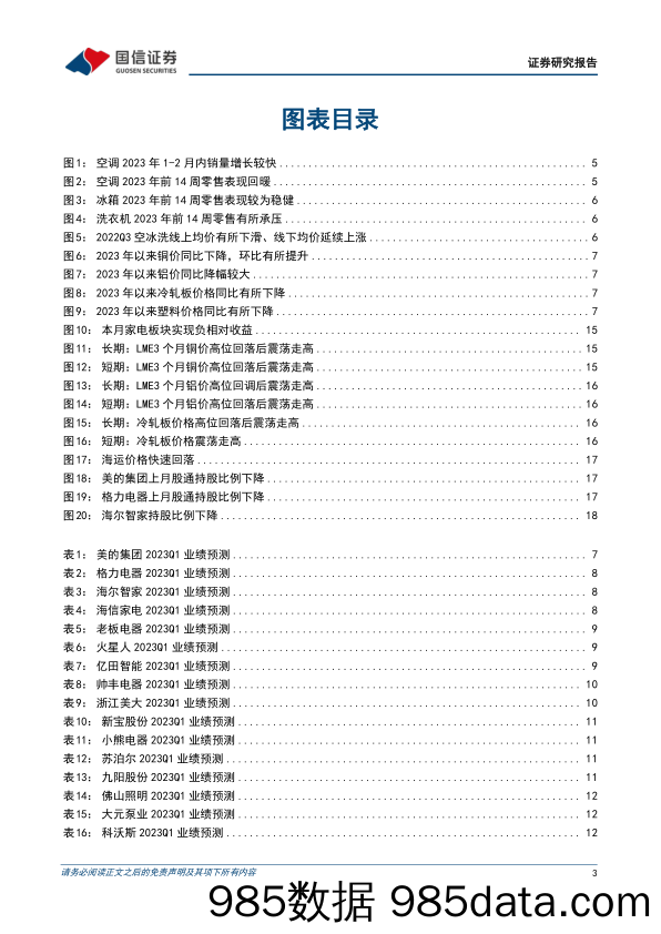 家电行业2023年一季报前瞻&4月投资策略：一季度内需景气复苏，关注空调及小家电内销-20230407-国信证券插图2