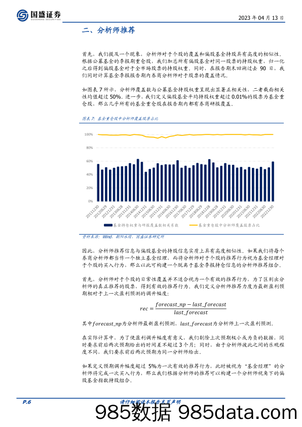 量化专题报告：基于分析师推荐的偏股基金指数增强-20230413-国盛证券插图5