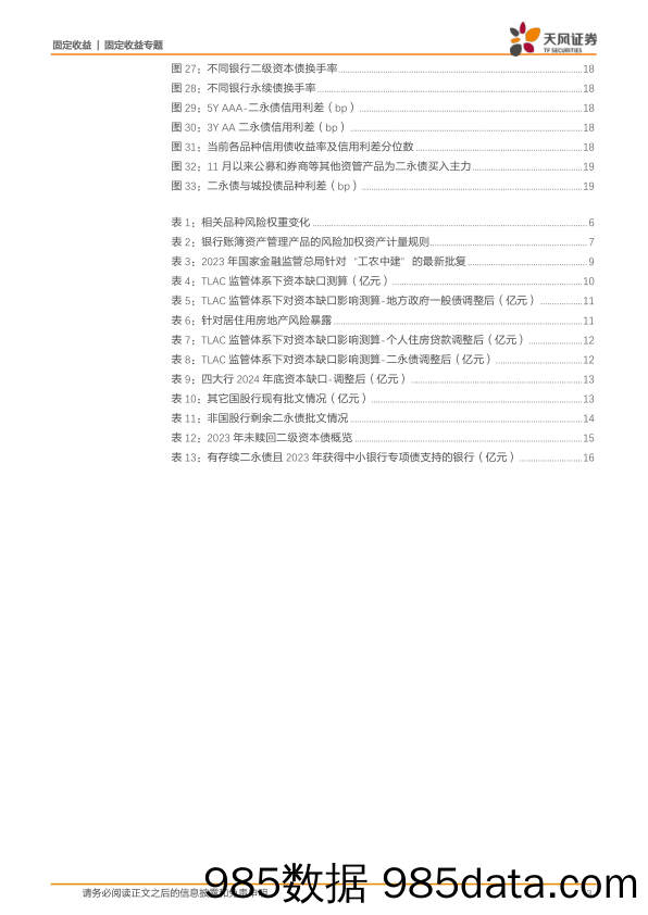 固收信用专题：2024年，银行二永债怎么看？-20240105-天风证券插图2